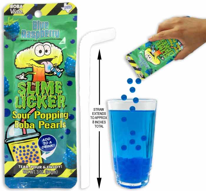 Toxic Waste Slime Licker - Sour Popping Boba - Blue Raspberry Toxic Waste