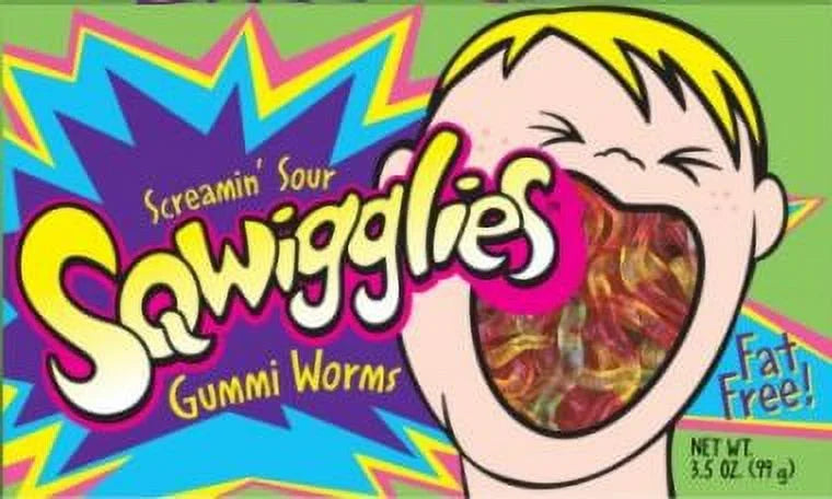 Sqwigglies Sour Gummi Worms Candy ASAP